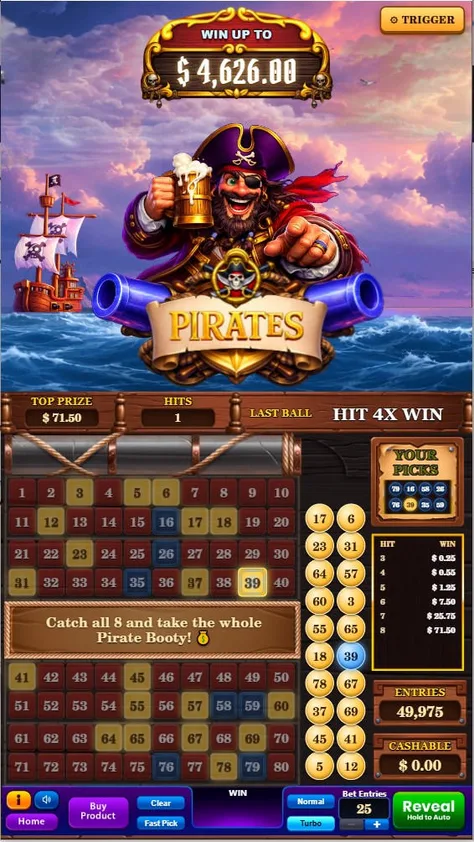 Pirates game screen